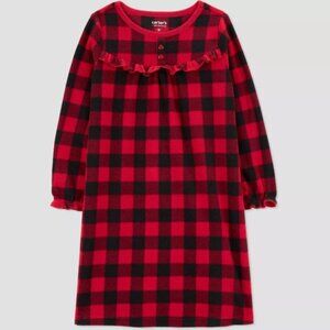 Carter's Just One You® Toddler Girls' Long Sleeve Buffalo Checkered Nightgown